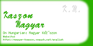 kaszon magyar business card